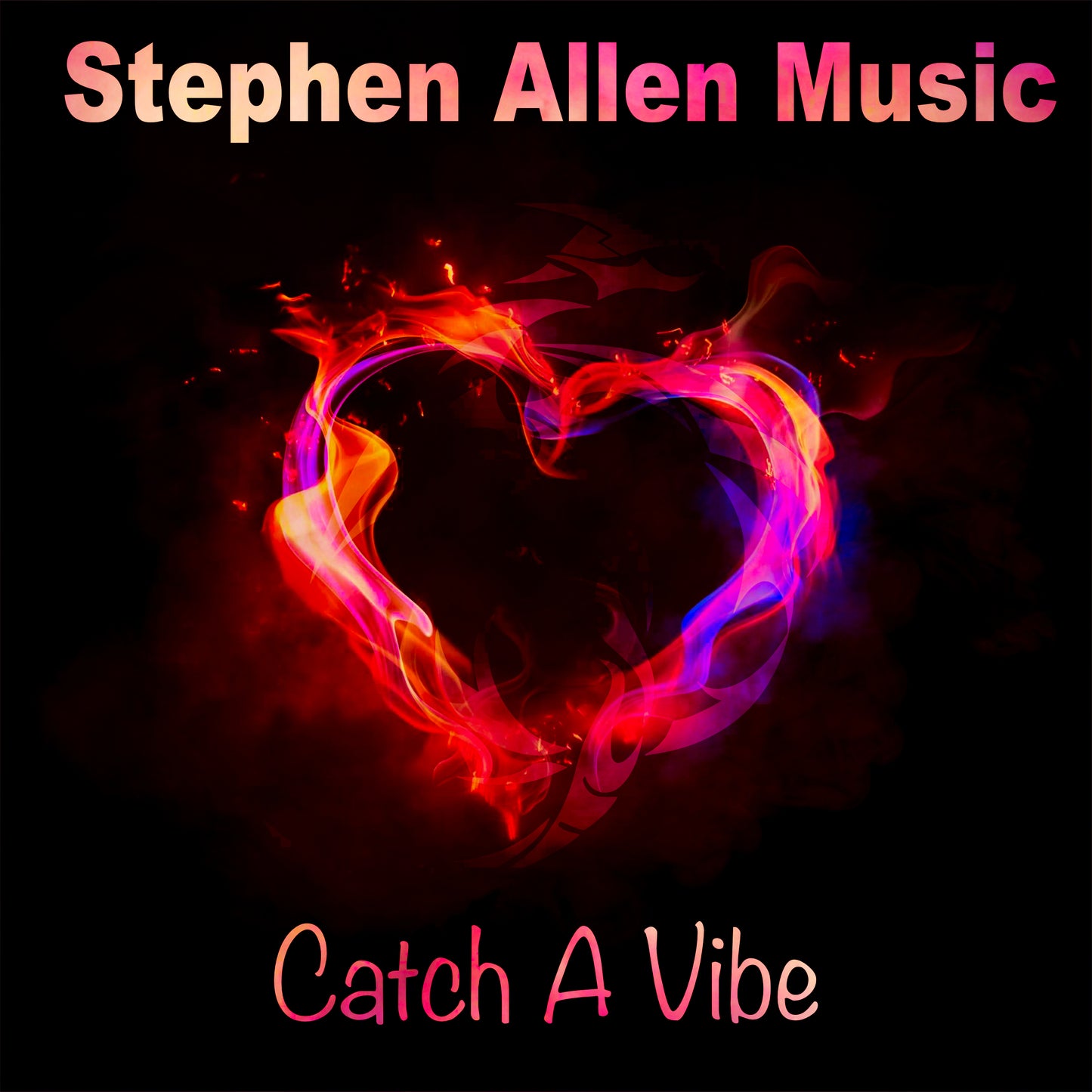 Album cover with a heart-shaped flame design and 'Stephen Allen Music' text on a dark background.