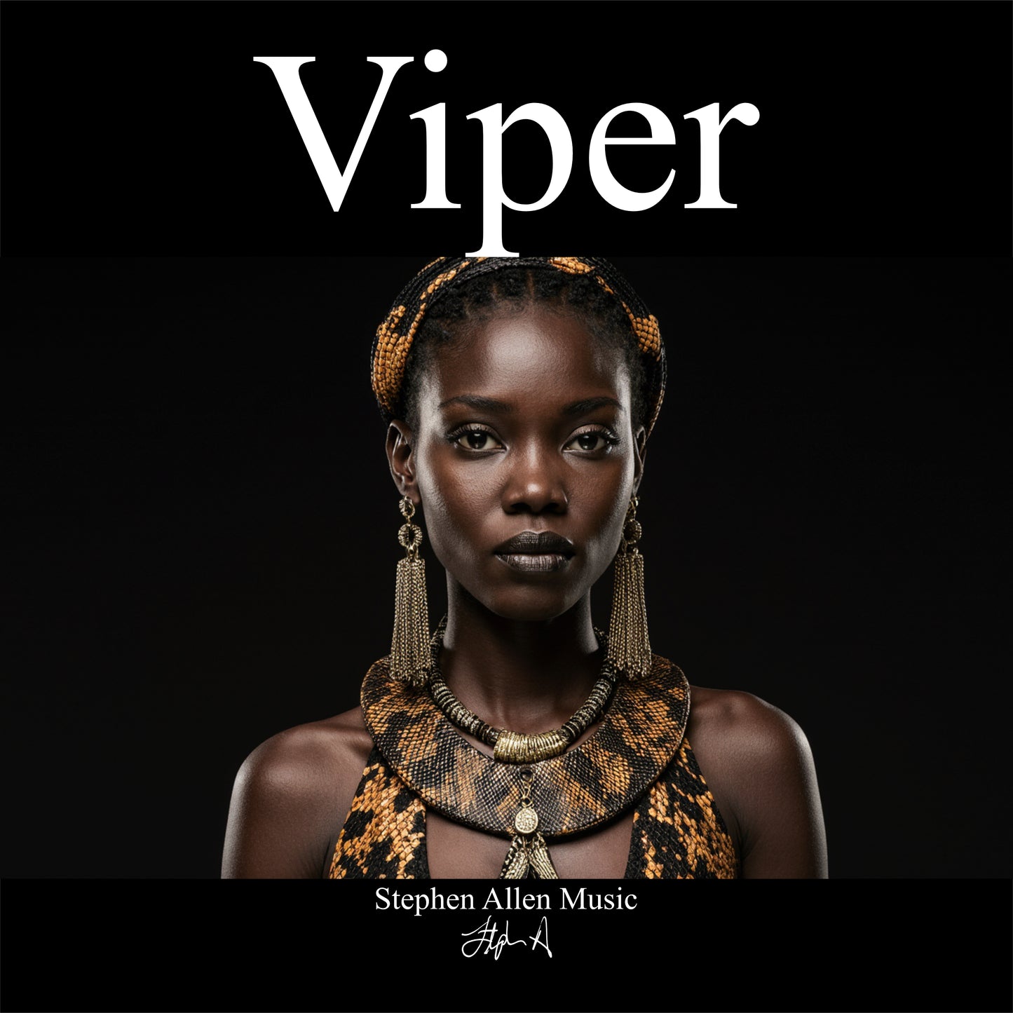 Album cover with a woman wearing jewelry and the word 'Viper' at the top. Stephen Allen Music