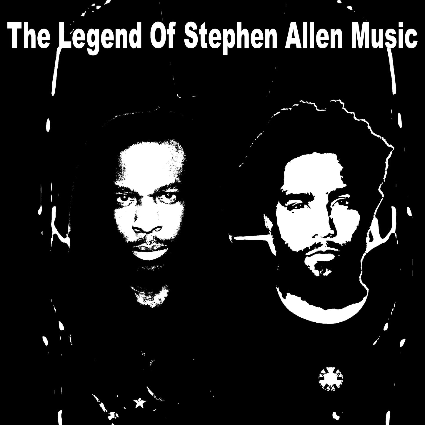 Album cover art featuring two men's silhouettes with the text 'The Legend of Stephen Allen Music' above.