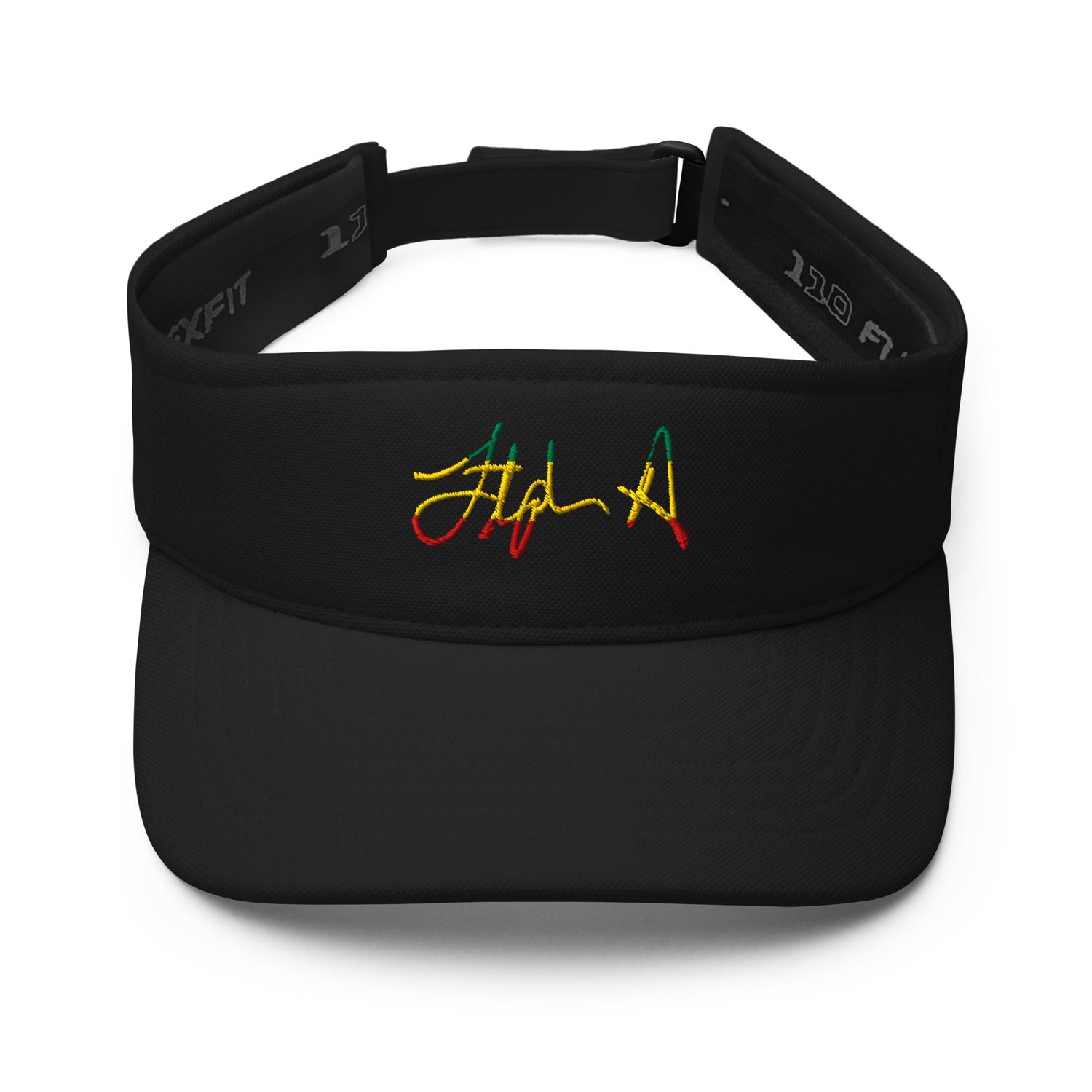 Black visor with colorful logo on a white background Stephen Allen Music
