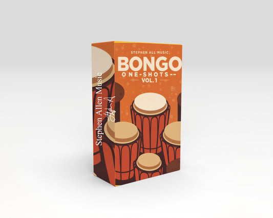 Box of Stephen Allen Music Bongo One-Shots Vol. 1 on a white background