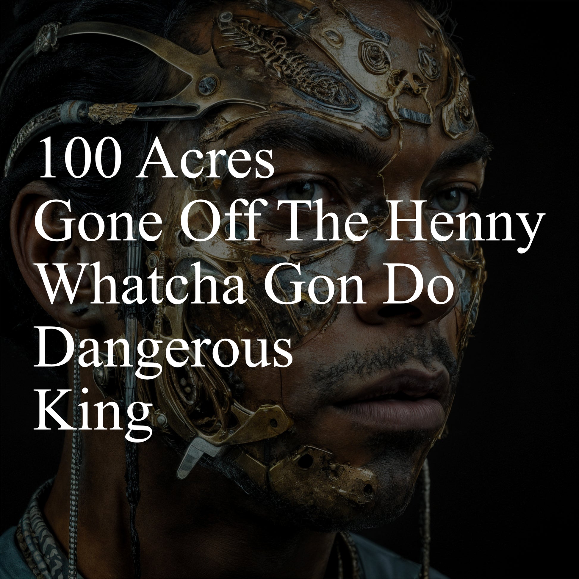 Person wearing a detailed headpiece with text overlay on a dark background Stephen Allen Music