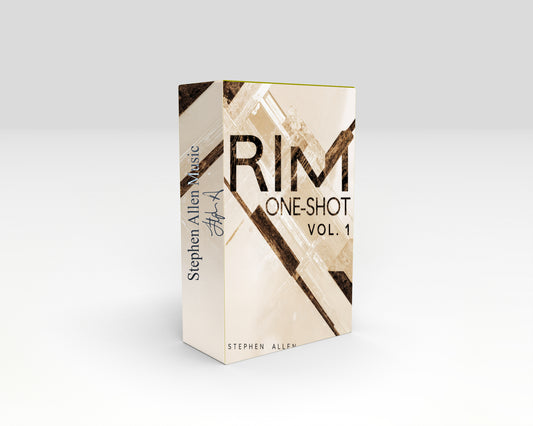 Music album cover for 'RIM One-Shot Vol. 1' by Stephen Allen on a light gray background