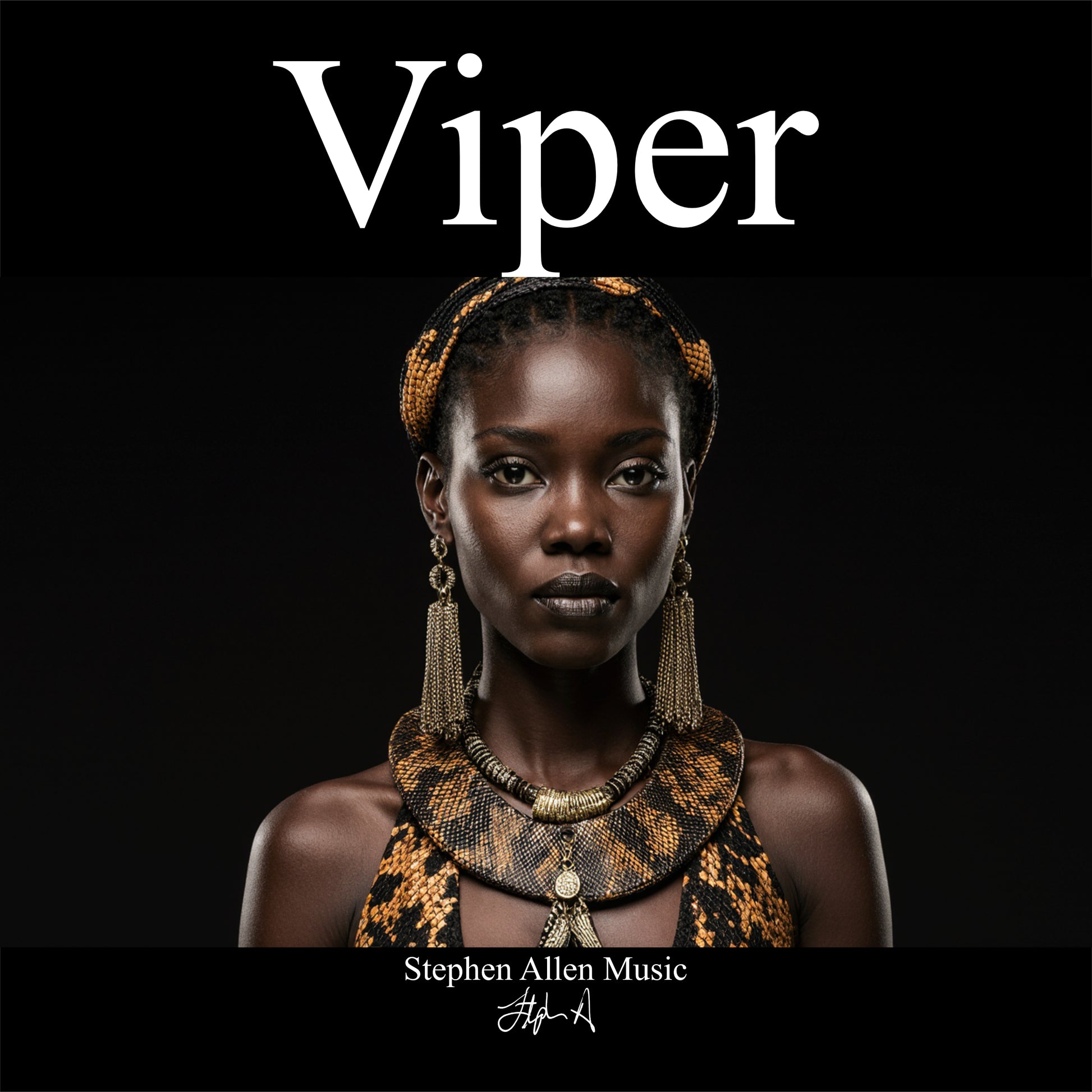 Album cover with a woman wearing jewelry and the word 'Viper' at the top. Stephen Allen Music