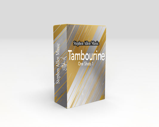 Music software package for tambourine by Stephen Allen Music on a white background