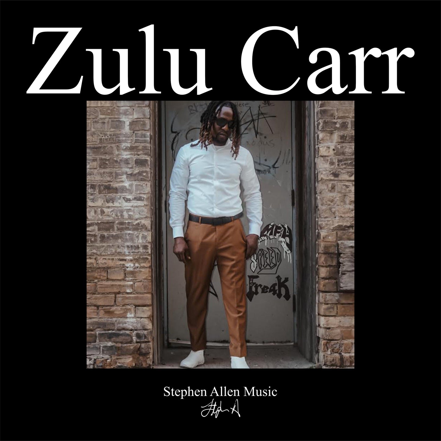 Album cover with a person standing in a doorway, featuring the text 'Zulu Carr' and 'Stephen Allen Music'.