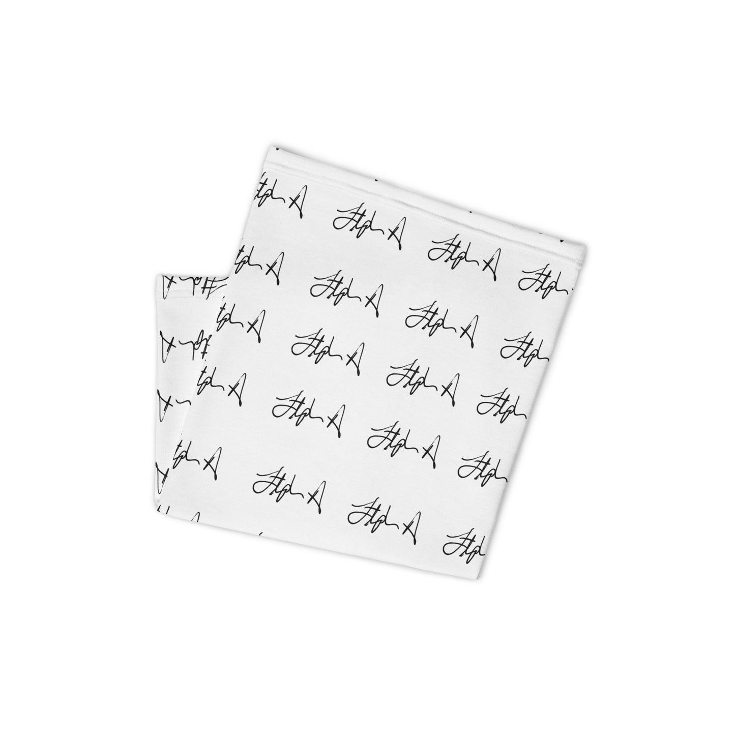 A white rectangular fabric item, likely a towel or blanket, featuring a repeating pattern of the word 'Stephen Allen Music' written in black cursive script.