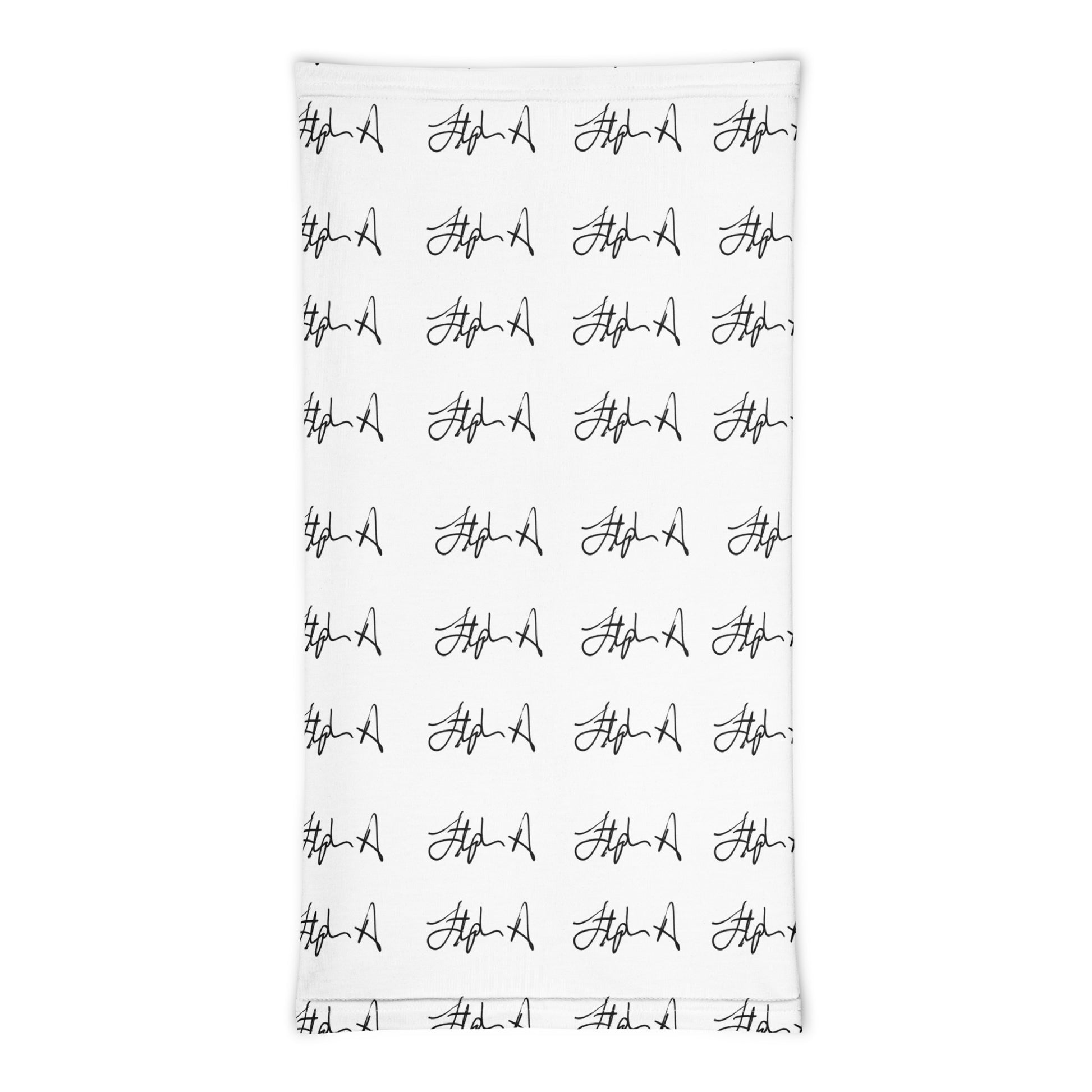 A white rectangular fabric item, likely a towel or blanket, featuring a repeating pattern of the word 'Stephen Allen Music' written in black cursive script.