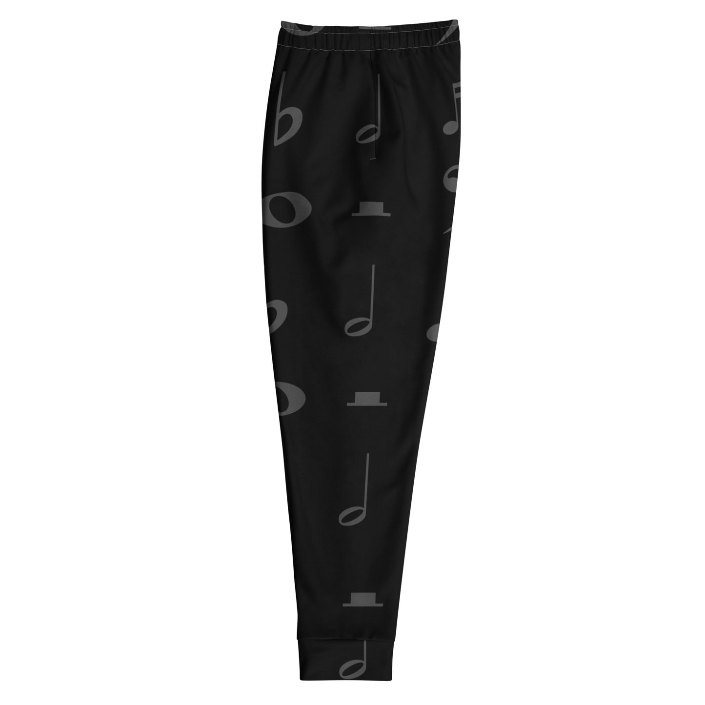 Black pants with music note pattern on a white background Stephen Allen Music