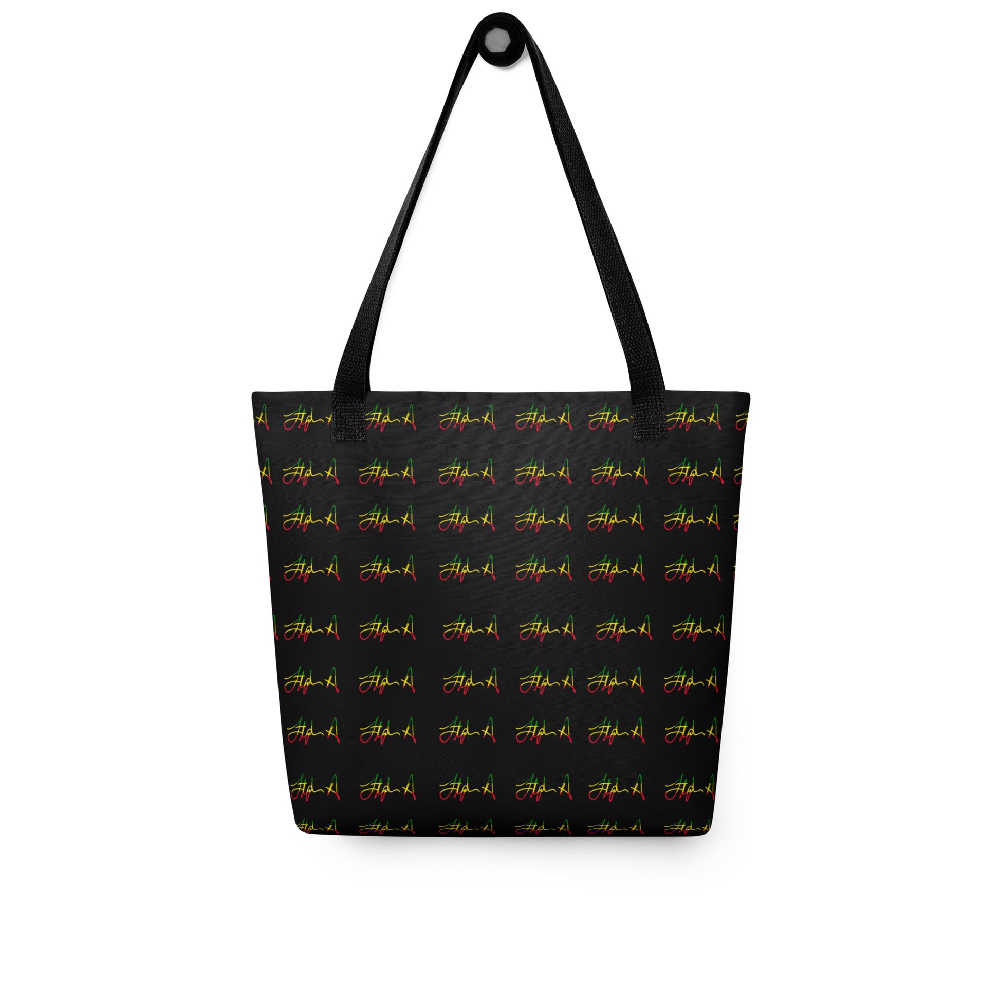 Black tote bag with a strap on a white background Stephen Allen Music