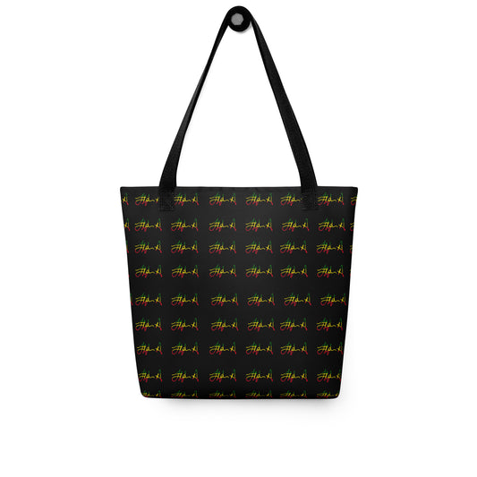 Black tote bag with a strap on a white background Stephen Allen Music