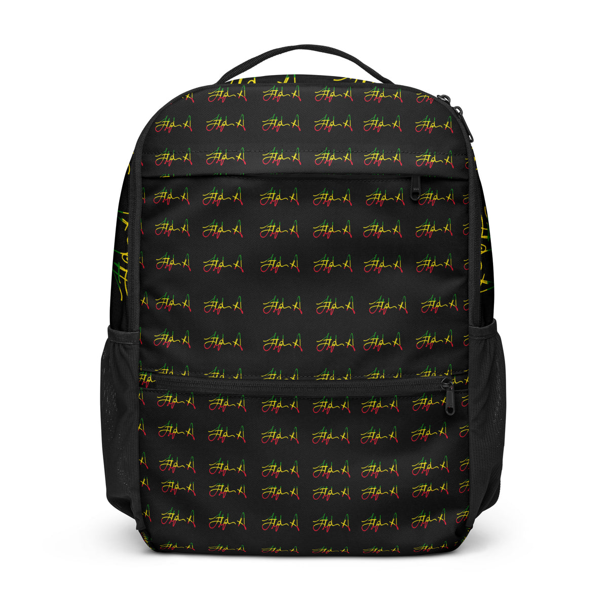 Black backpack with a brand logo on a white background Stephen Allen Music