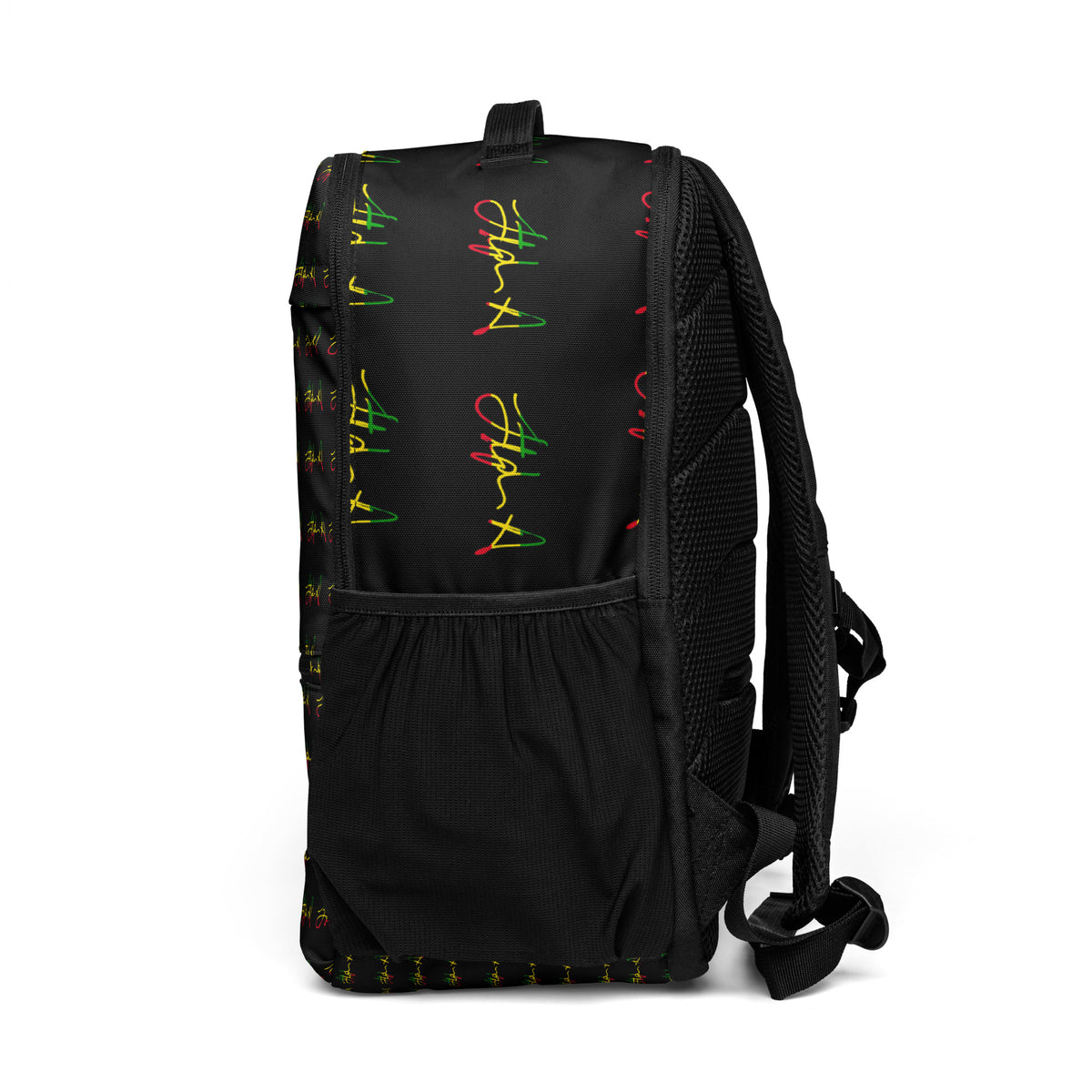 Black backpack on a white background Stephen Allen Music