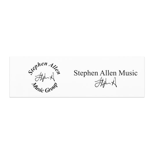 A white rectangular car magnet with black printed text reading 'Stephen Allen Music' and a signature-style logo, shown on a plain white background.