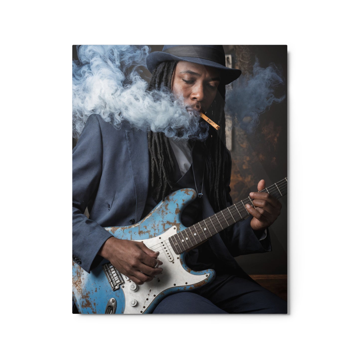 Blues Musician Art Glossy Metal Print is a premium wall art piece Stephen Allen Music