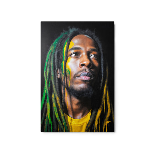 Canvas print of a person with colorful dreadlocks on a black background Stephen Allen Music