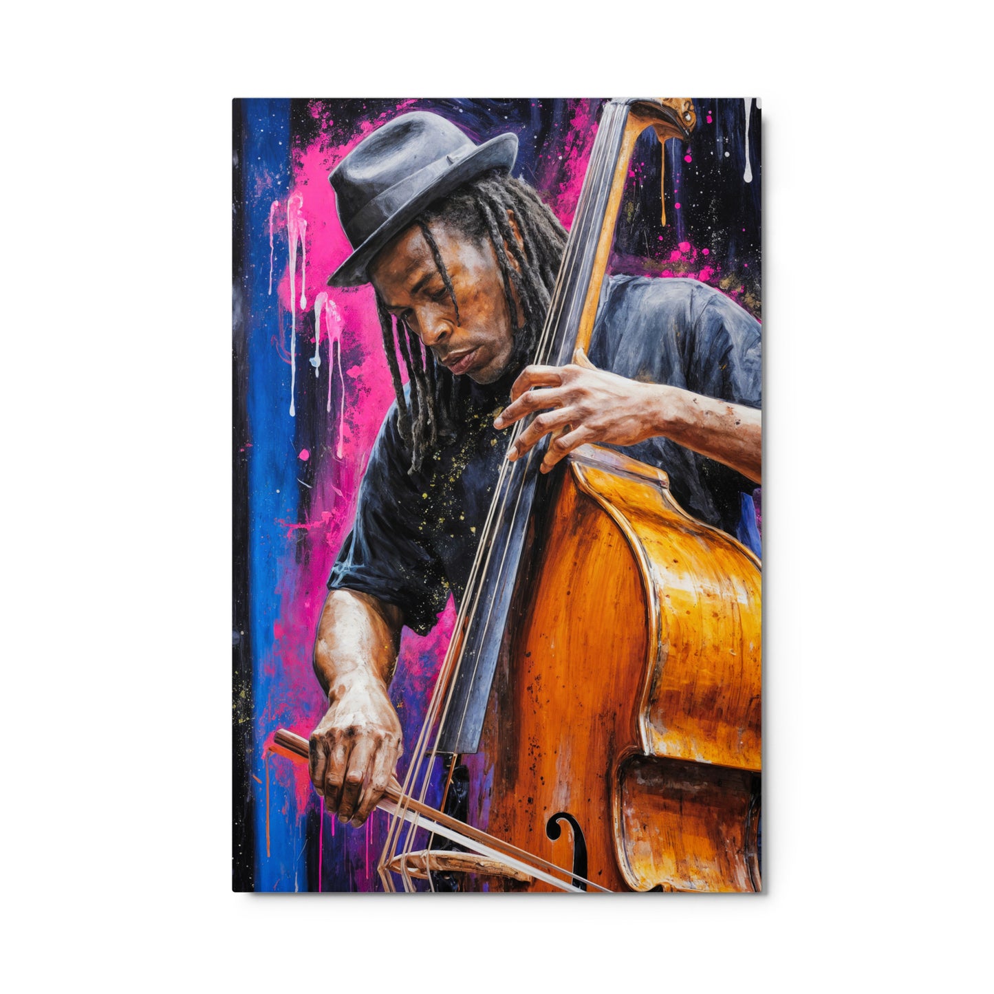 Artistic depiction of a musician playing the cello with a colorful abstract background Stephen Allen Music