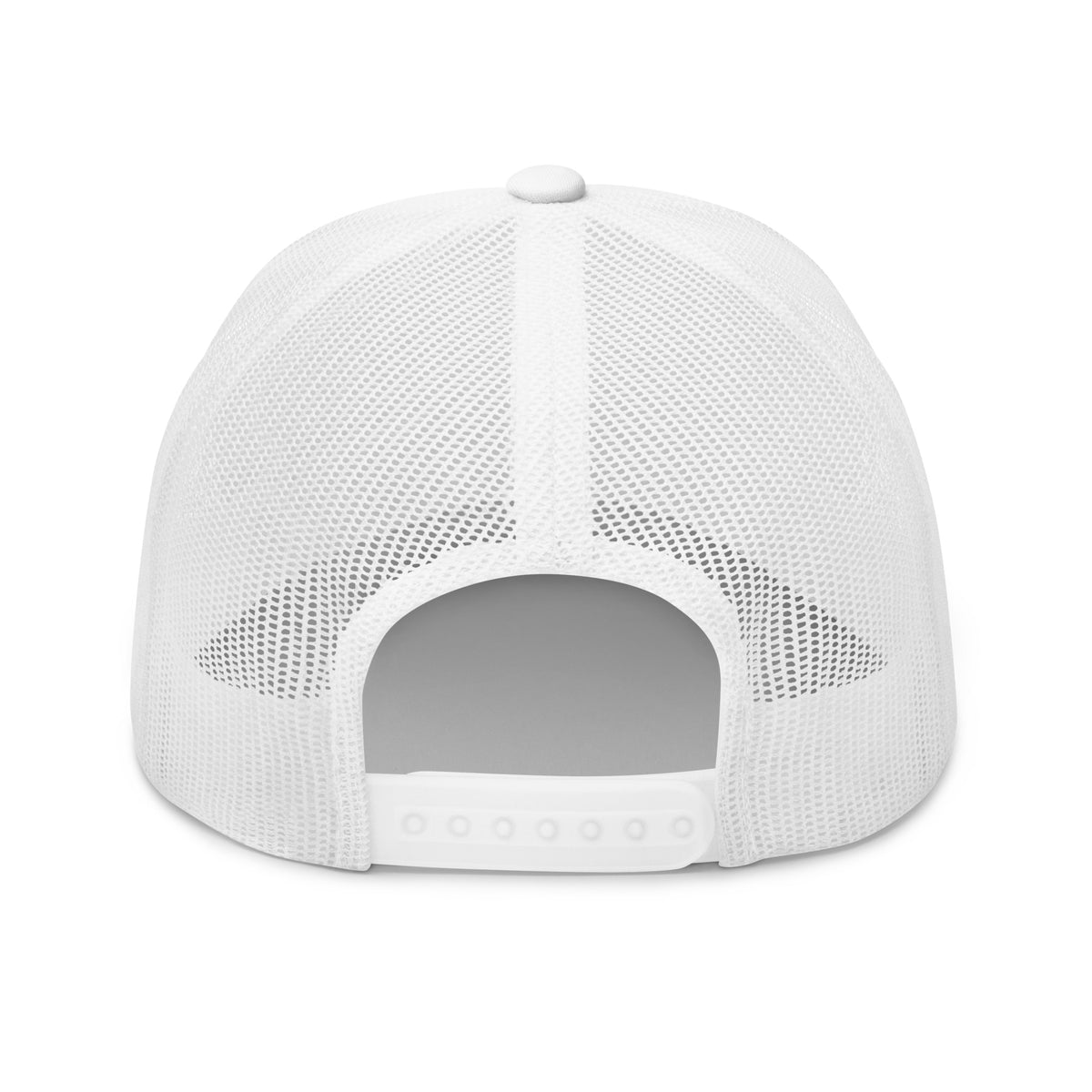 A white structured baseball cap with a curved brim and black script embroidery on the front, shown against a plain white background. Stephen Allen Music