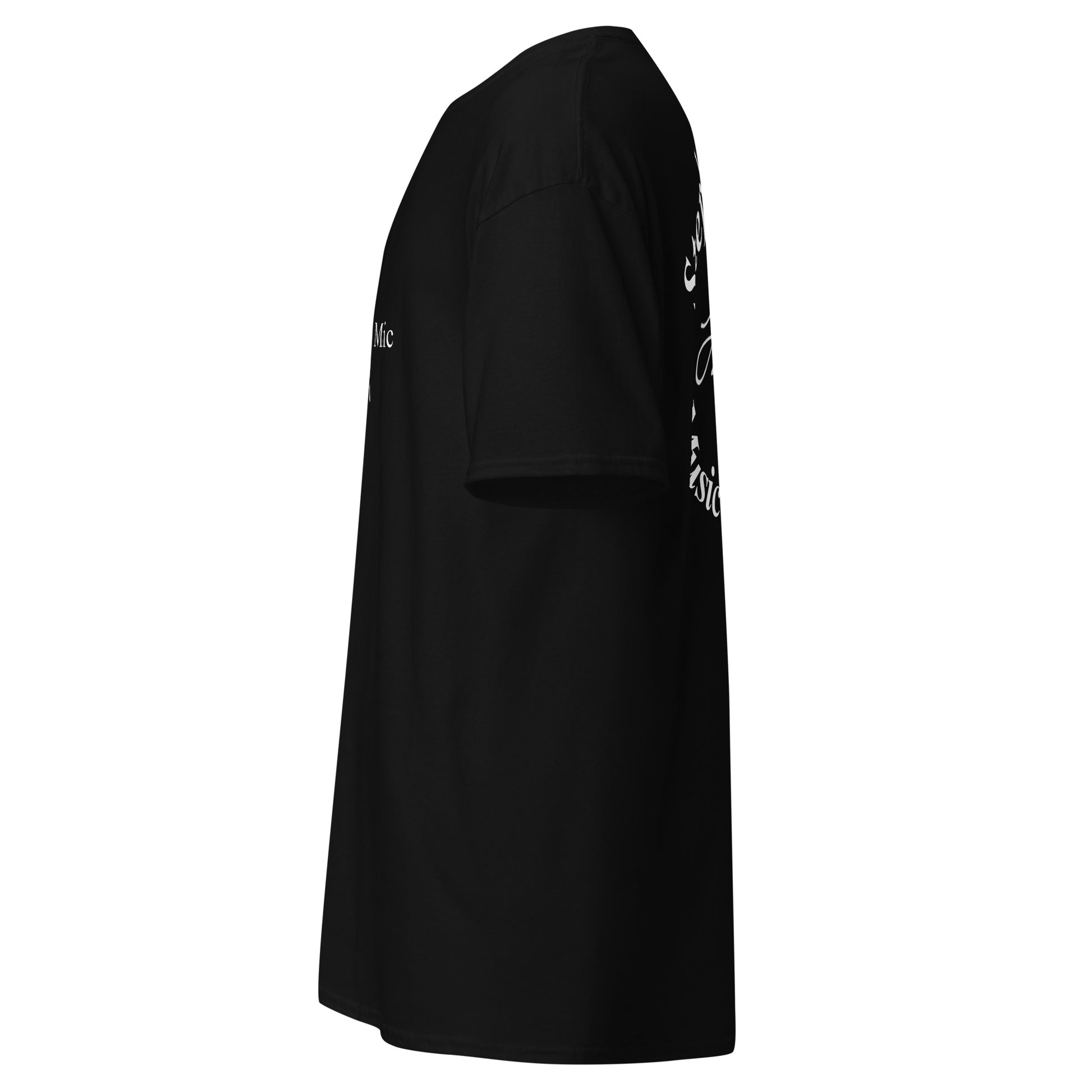 Black dress with a logo on the chest against a white background Stephen Allen Music